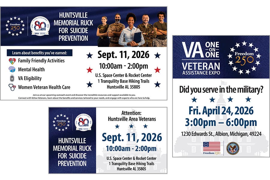 Veterans Affairs display banners